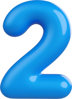 Blue Number 2 3d element