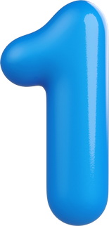 Blue Number 1 3d element